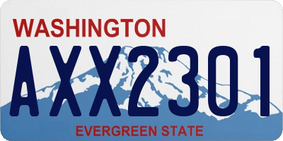 WA license plate AXX2301