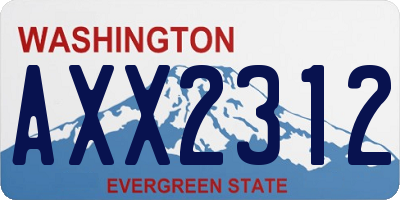 WA license plate AXX2312