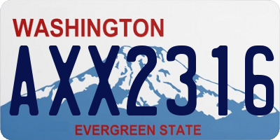 WA license plate AXX2316