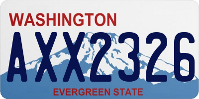 WA license plate AXX2326