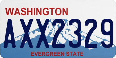 WA license plate AXX2329