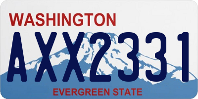 WA license plate AXX2331