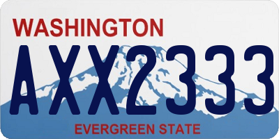 WA license plate AXX2333
