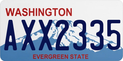 WA license plate AXX2335