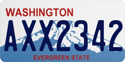 WA license plate AXX2342