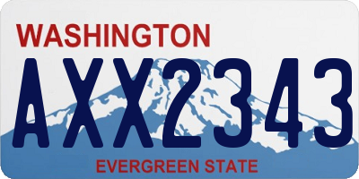 WA license plate AXX2343