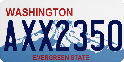 WA license plate AXX2350