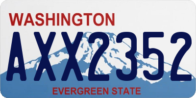 WA license plate AXX2352