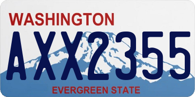 WA license plate AXX2355