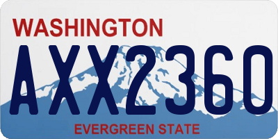 WA license plate AXX2360