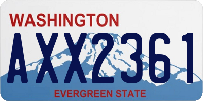 WA license plate AXX2361