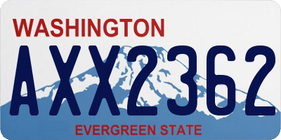 WA license plate AXX2362