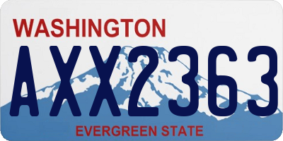 WA license plate AXX2363