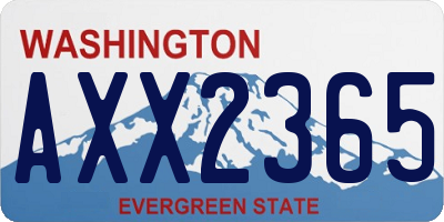 WA license plate AXX2365