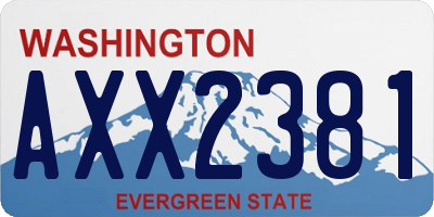 WA license plate AXX2381