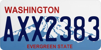 WA license plate AXX2383
