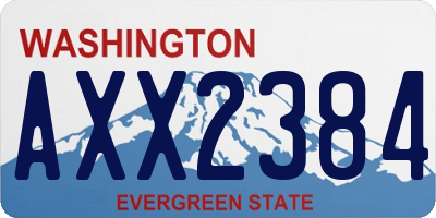 WA license plate AXX2384