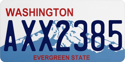 WA license plate AXX2385