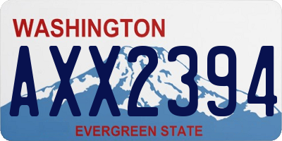 WA license plate AXX2394
