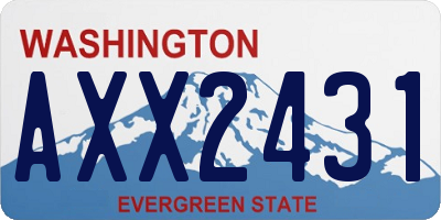 WA license plate AXX2431