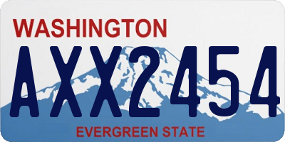 WA license plate AXX2454