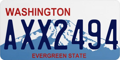 WA license plate AXX2494