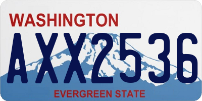 WA license plate AXX2536