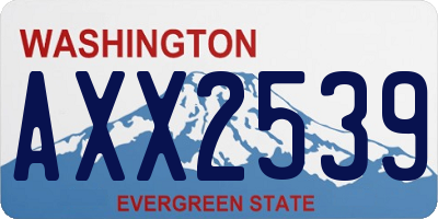 WA license plate AXX2539