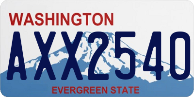 WA license plate AXX2540