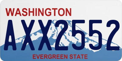 WA license plate AXX2552