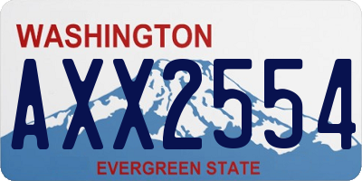 WA license plate AXX2554