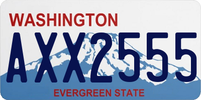WA license plate AXX2555