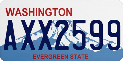 WA license plate AXX2599