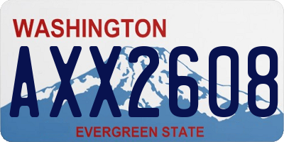 WA license plate AXX2608