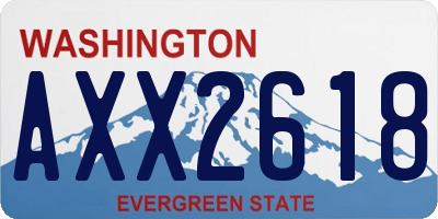 WA license plate AXX2618
