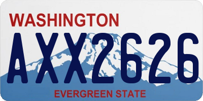 WA license plate AXX2626