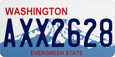 WA license plate AXX2628