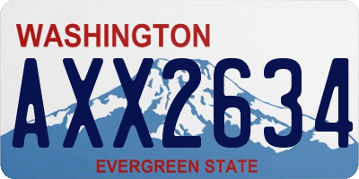 WA license plate AXX2634