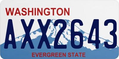 WA license plate AXX2643