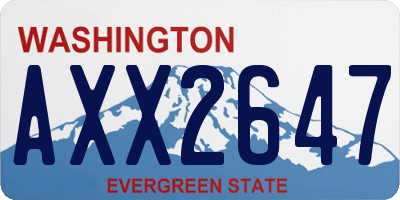 WA license plate AXX2647