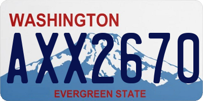WA license plate AXX2670