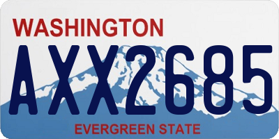 WA license plate AXX2685