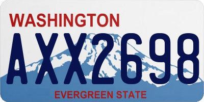 WA license plate AXX2698