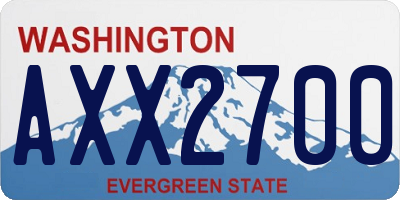 WA license plate AXX2700