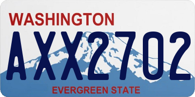 WA license plate AXX2702