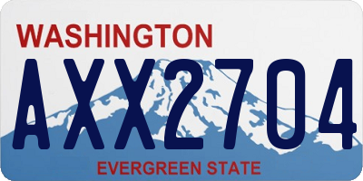 WA license plate AXX2704