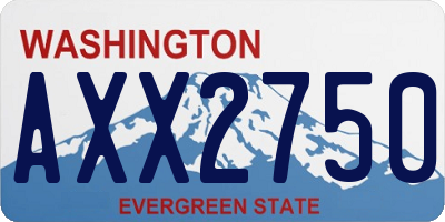 WA license plate AXX2750