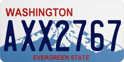 WA license plate AXX2767