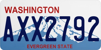 WA license plate AXX2792