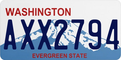 WA license plate AXX2794